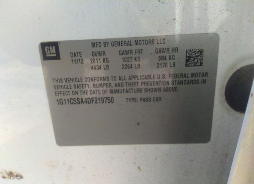 Photo 9 of 2013 Chevrolet Malibu 1LT (VIN 1G11C5SA4DF219750)