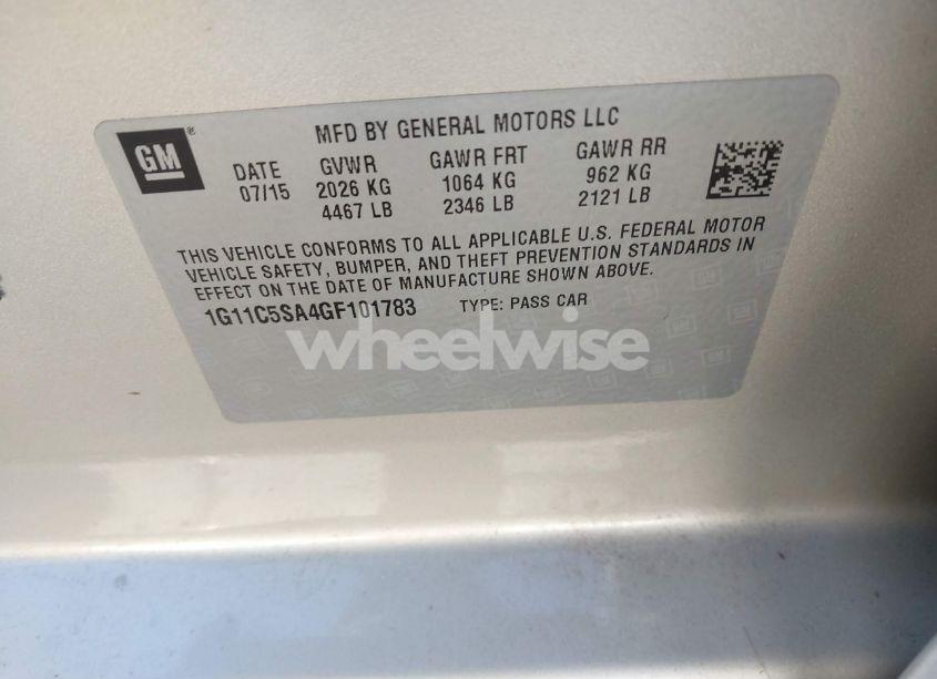 Photo 9 of 2016 Chevrolet Malibu LIMITED LT (VIN 1G11C5SA4GF101783)