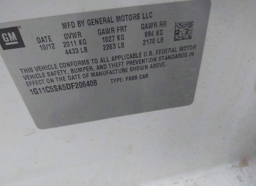 Photo 9 of 2013 Chevrolet Malibu 1LT (VIN 1G11C5SA5DF206408)