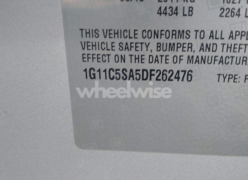 Photo 9 of 2013 Chevrolet Malibu 1LT (VIN 1G11C5SA5DF262476)