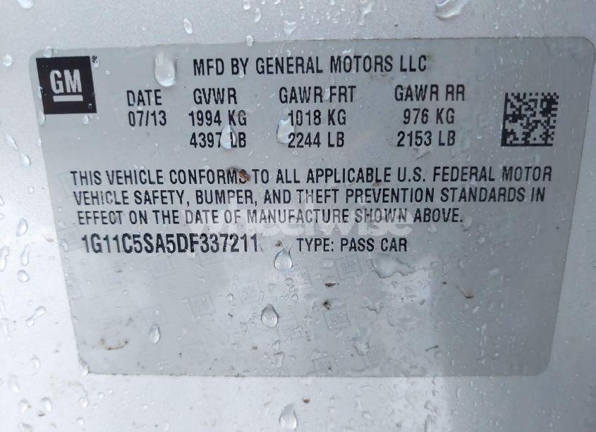 Photo 9 of 2013 Chevrolet Malibu 1LT (VIN 1G11C5SA5DF337211)