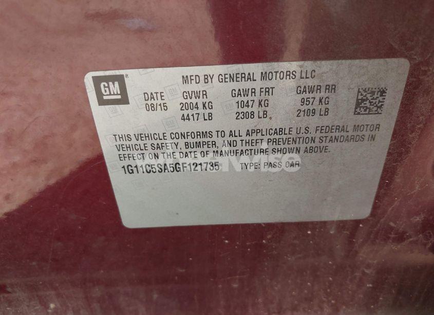 Photo 9 of 2016 Chevrolet Malibu LIMITED LT (VIN 1G11C5SA5GF121735)