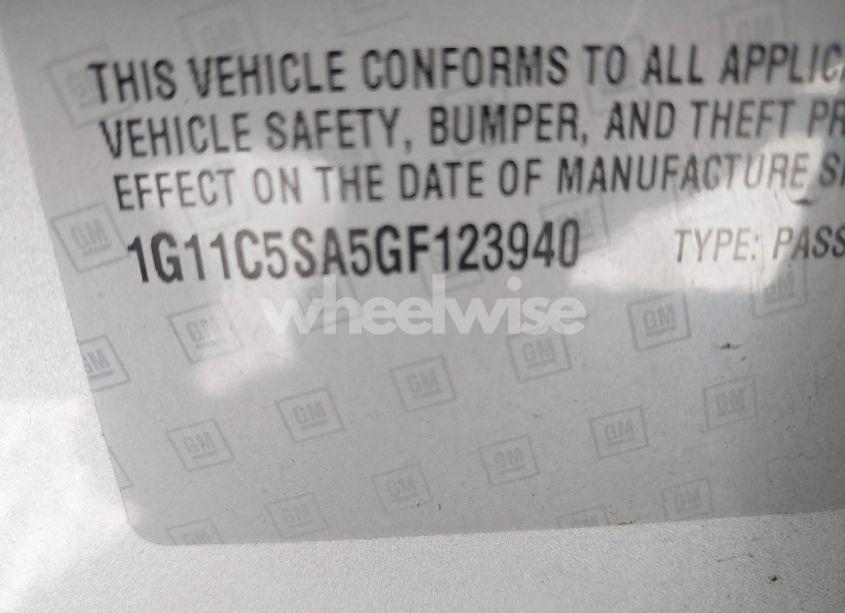 Photo 9 of 2016 Chevrolet Malibu LIMITED LT (VIN 1G11C5SA5GF123940)