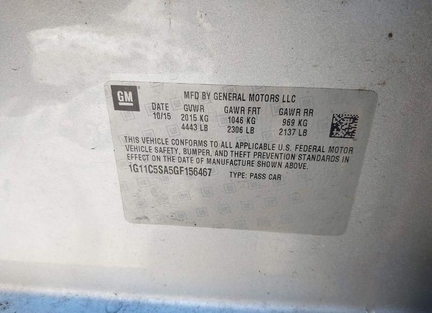Photo 9 of 2016 Chevrolet Malibu LIMITED LT (VIN 1G11C5SA5GF156467)