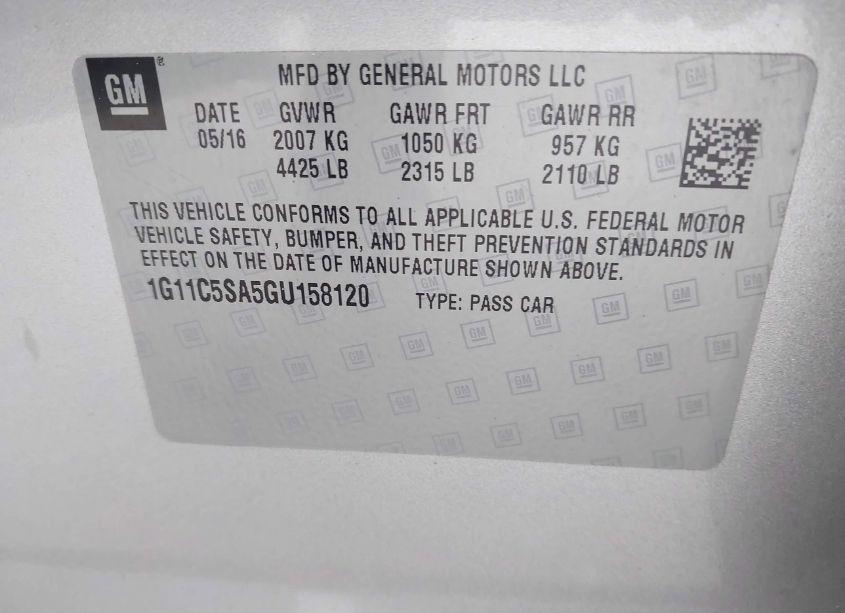 Photo 9 of 2016 Chevrolet Malibu LIMITED LT (VIN 1G11C5SA5GU158120)