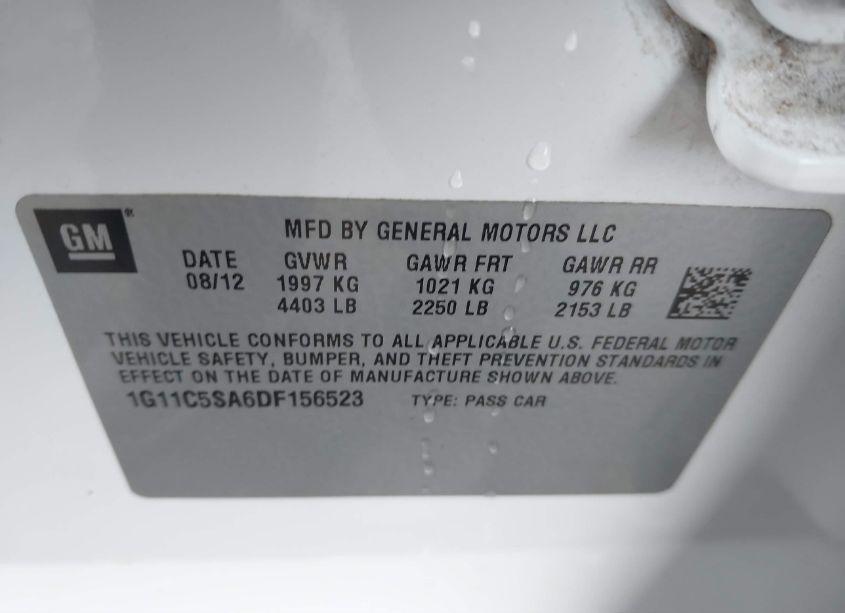 Photo 9 of 2013 Chevrolet Malibu 1LT (VIN 1G11C5SA6DF156523)