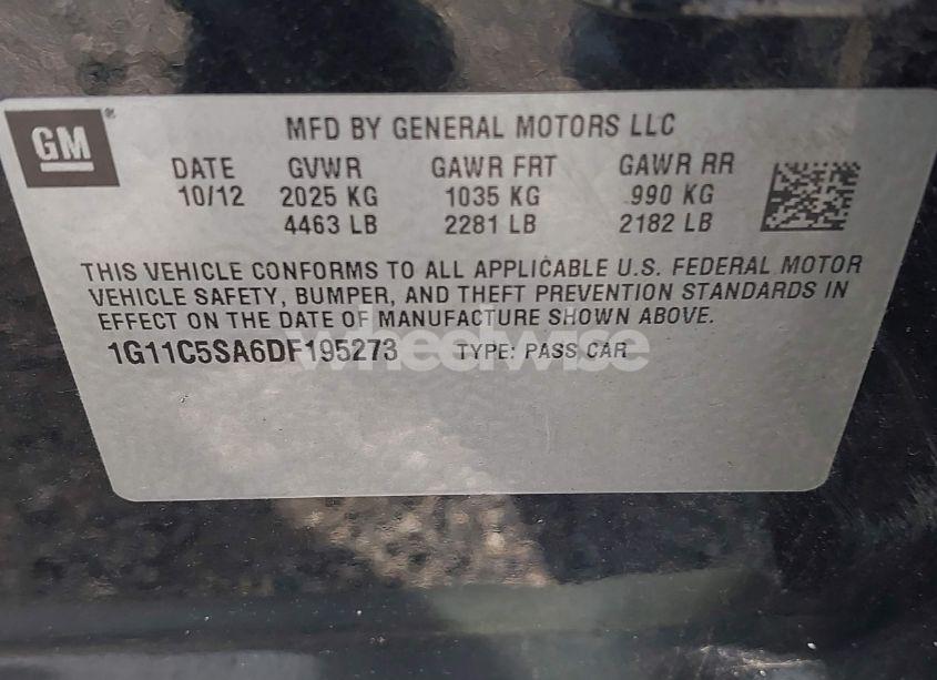 Photo 9 of 2013 Chevrolet Malibu 1LT (VIN 1G11C5SA6DF195273)