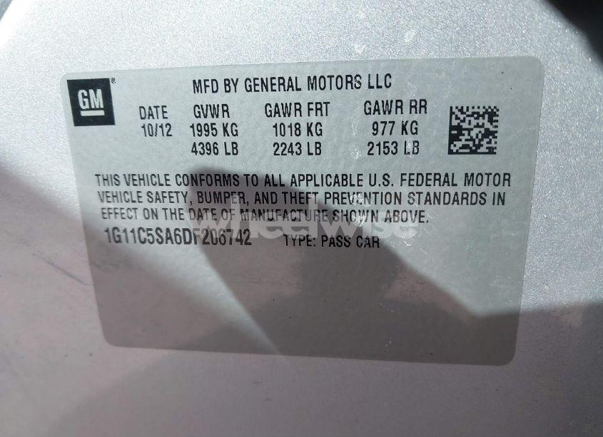 Photo 9 of 2013 Chevrolet Malibu 1LT (VIN 1G11C5SA6DF206742)