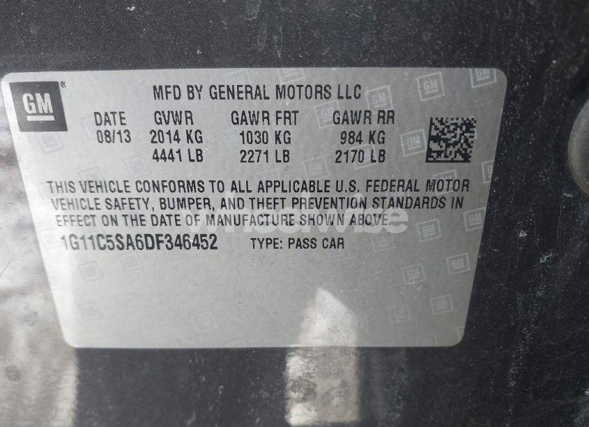 Photo 9 of 2013 Chevrolet Malibu 1LT (VIN 1G11C5SA6DF346452)