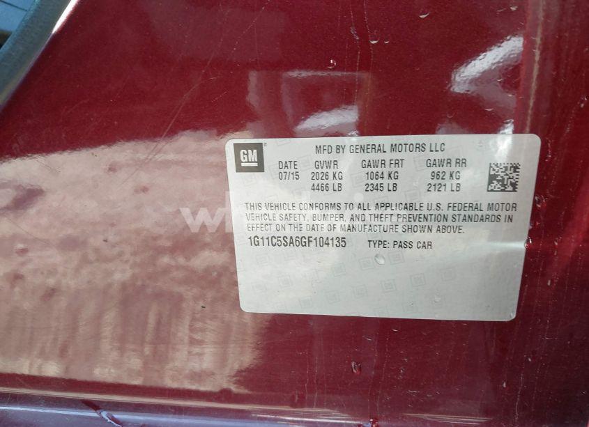 Photo 9 of 2016 Chevrolet Malibu LIMITED LT (VIN 1G11C5SA6GF104135)