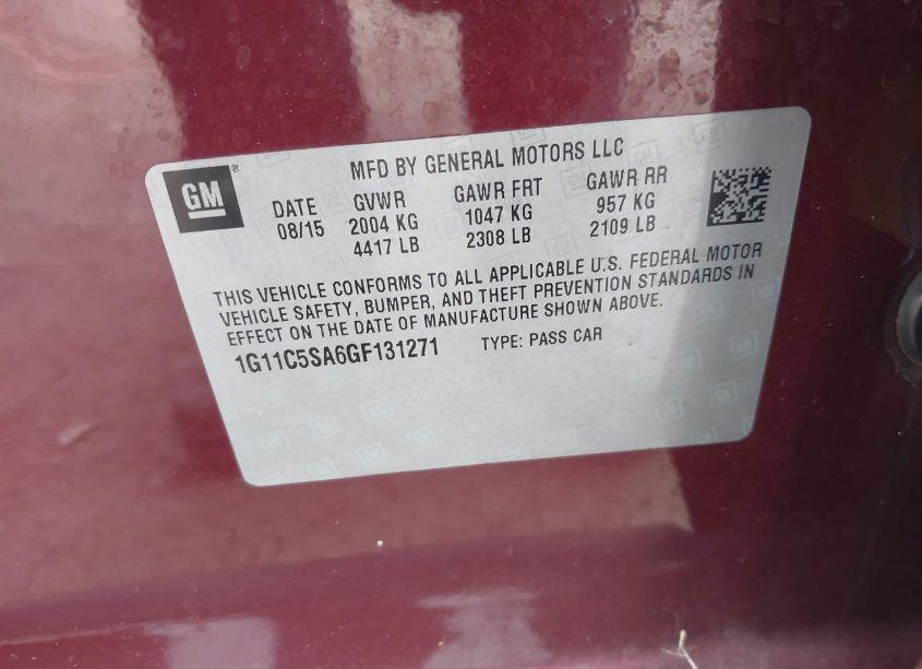 Photo 9 of 2016 Chevrolet Malibu LIMITED LT (VIN 1G11C5SA6GF131271)