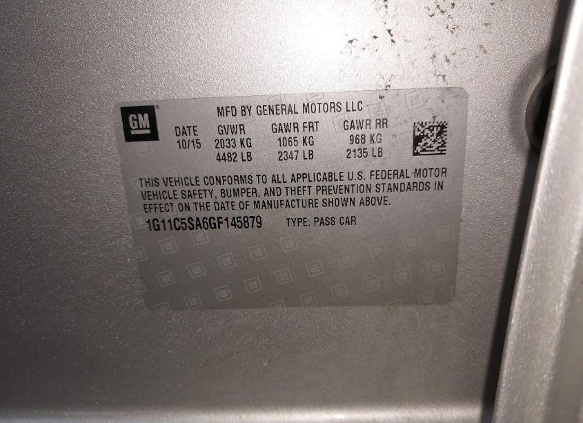 Photo 9 of 2016 Chevrolet Malibu LIMITED LT (VIN 1G11C5SA6GF145879)