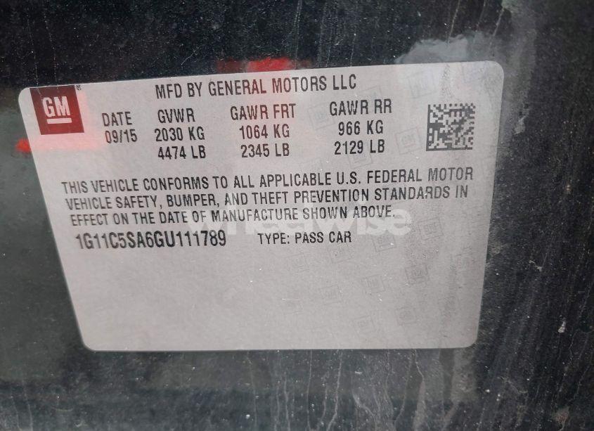 Photo 9 of 2016 Chevrolet Malibu LIMITED LT (VIN 1G11C5SA6GU111789)