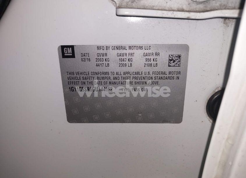 Photo 9 of 2016 Chevrolet Malibu LIMITED LT (VIN 1G11C5SA6GU144162)