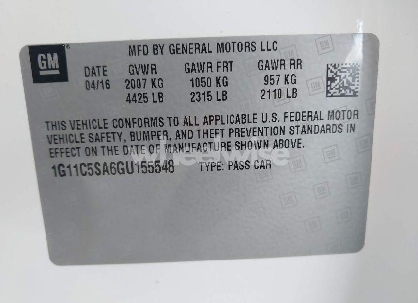 Photo 9 of 2016 Chevrolet Malibu LIMITED LT (VIN 1G11C5SA6GU155548)