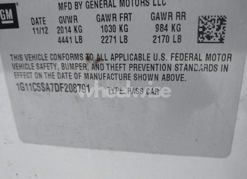 Photo 9 of 2013 Chevrolet Malibu 1LT (VIN 1G11C5SA7DF208791)