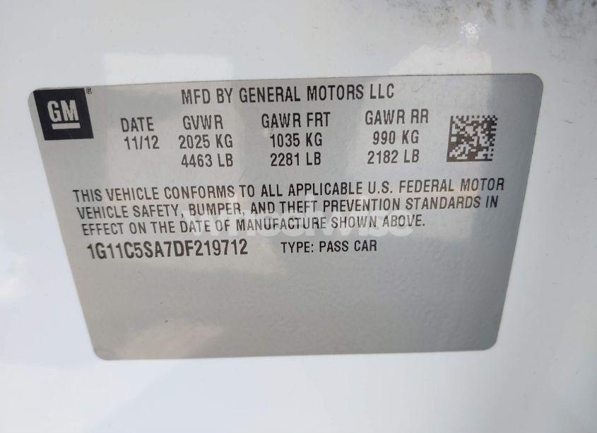 Photo 9 of 2013 Chevrolet Malibu 1LT (VIN 1G11C5SA7DF219712)