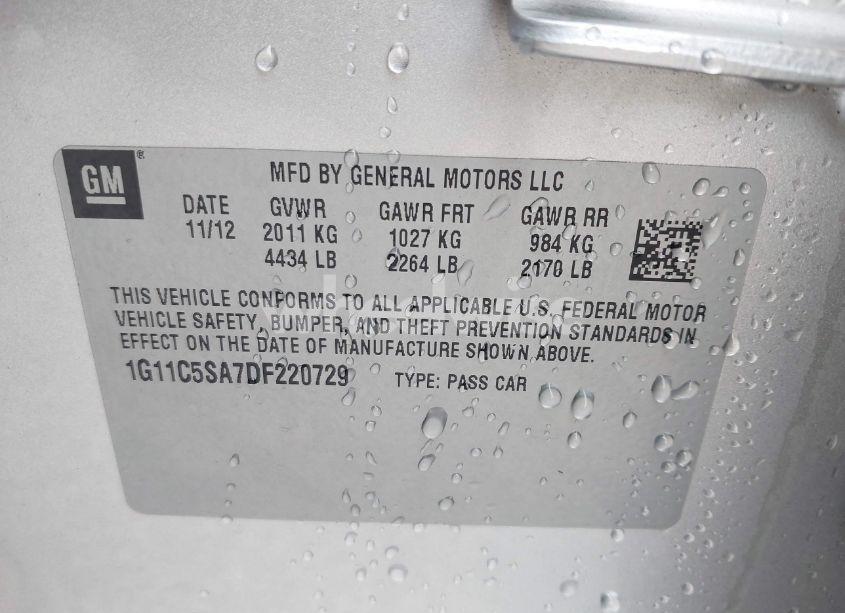 Photo 9 of 2013 Chevrolet Malibu 1LT (VIN 1G11C5SA7DF220729)