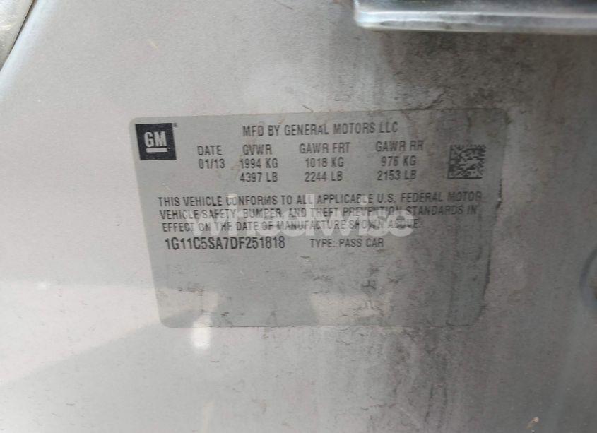 Photo 9 of 2013 Chevrolet Malibu 1LT (VIN 1G11C5SA7DF251818)