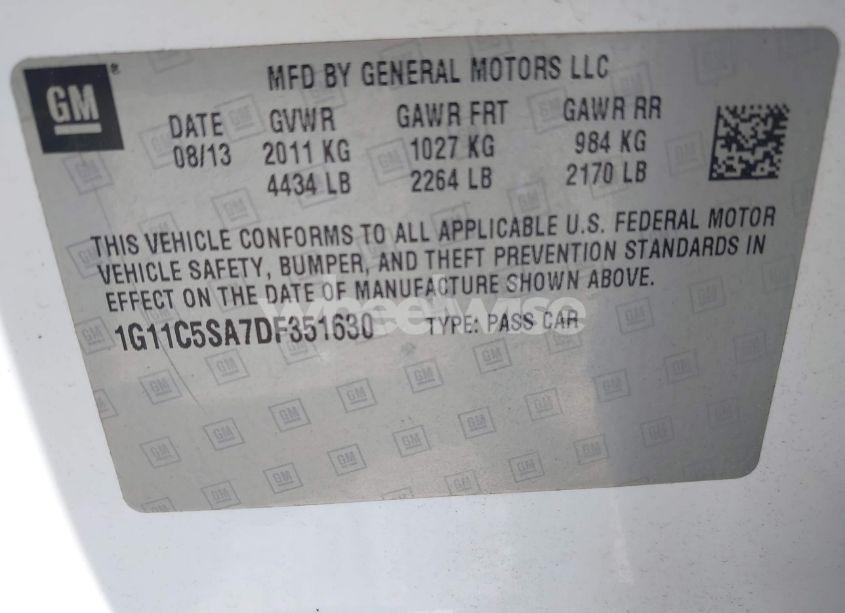 Photo 9 of 2013 Chevrolet Malibu 1LT (VIN 1G11C5SA7DF351630)