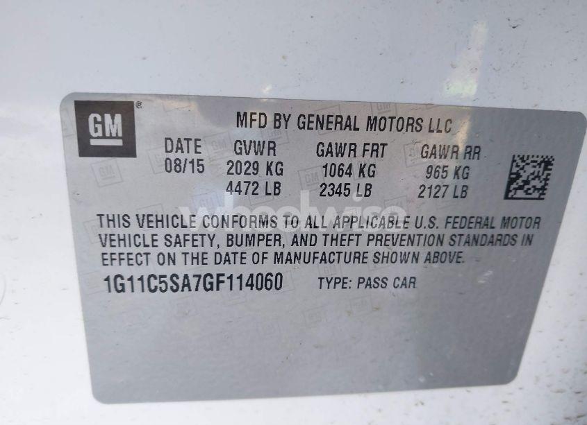 Photo 9 of 2016 Chevrolet Malibu LIMITED LT (VIN 1G11C5SA7GF114060)