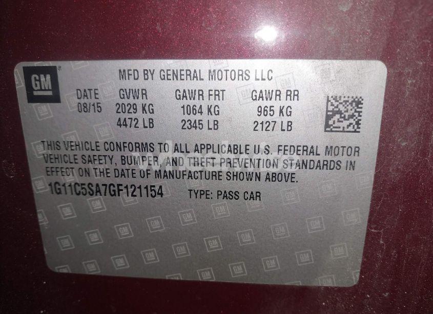 Photo 9 of 2016 Chevrolet Malibu LIMITED LT (VIN 1G11C5SA7GF121154)