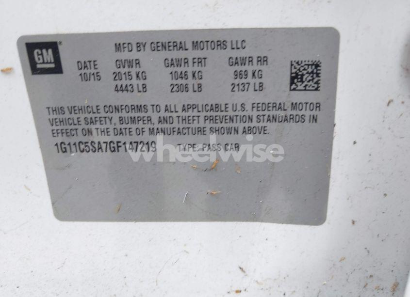 Photo 9 of 2016 Chevrolet Malibu LIMITED LT (VIN 1G11C5SA7GF147219)