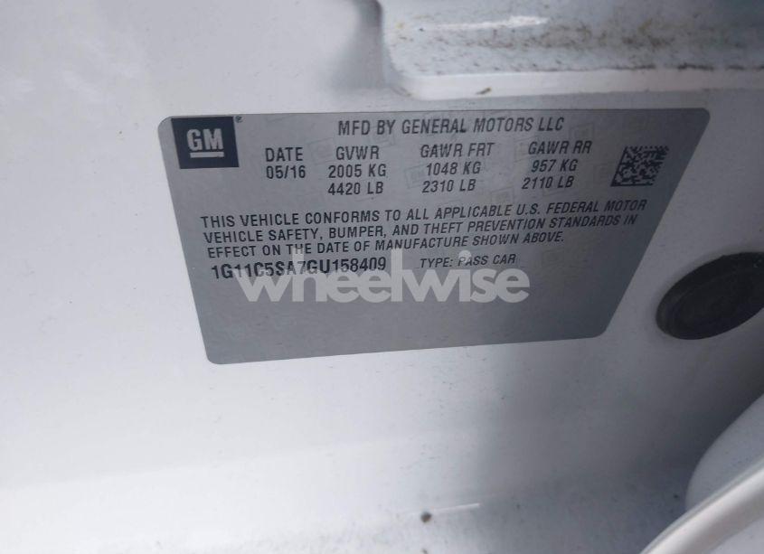 Photo 9 of 2016 Chevrolet Malibu LIMITED LT (VIN 1G11C5SA7GU158409)