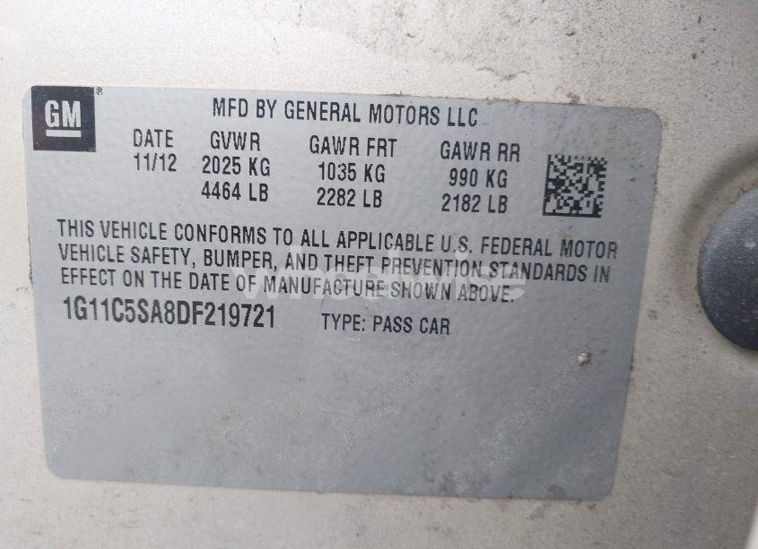 Photo 9 of 2013 Chevrolet Malibu 1LT (VIN 1G11C5SA8DF219721)