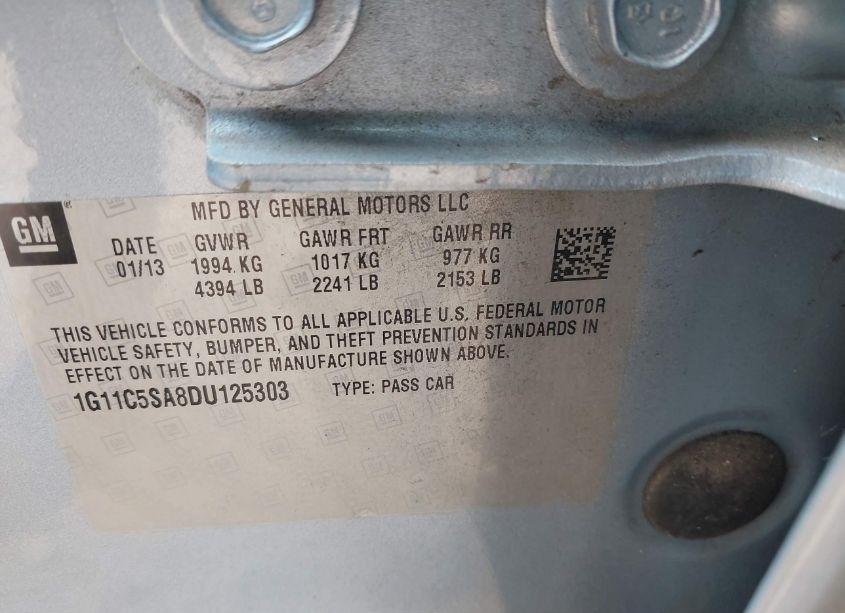 Photo 9 of 2013 Chevrolet Malibu 1LT (VIN 1G11C5SA8DU125303)