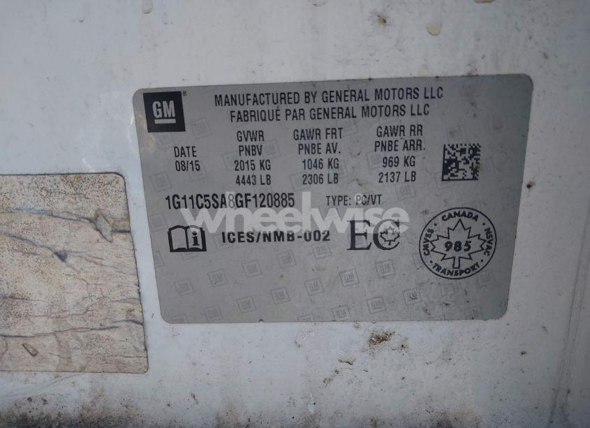 Photo 9 of 2016 Chevrolet Malibu LIMITED LT (VIN 1G11C5SA8GF120885)