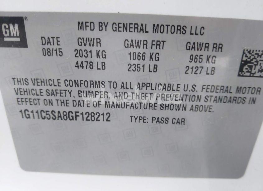 Photo 9 of 2016 Chevrolet Malibu LIMITED LT (VIN 1G11C5SA8GF128212)