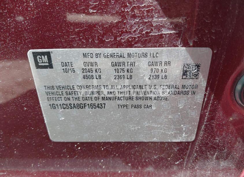 Photo 9 of 2016 Chevrolet Malibu LIMITED LT (VIN 1G11C5SA8GF165437)