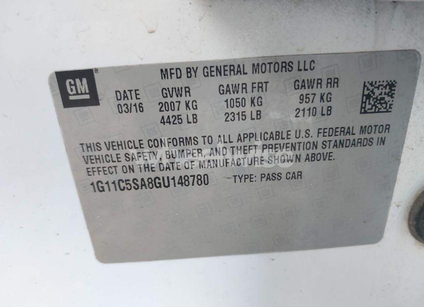 Photo 9 of 2016 Chevrolet Malibu LIMITED LT (VIN 1G11C5SA8GU148780)