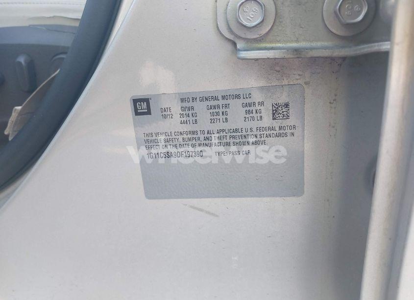 Photo 9 of 2013 Chevrolet Malibu 1LT (VIN 1G11C5SA9DF197390)