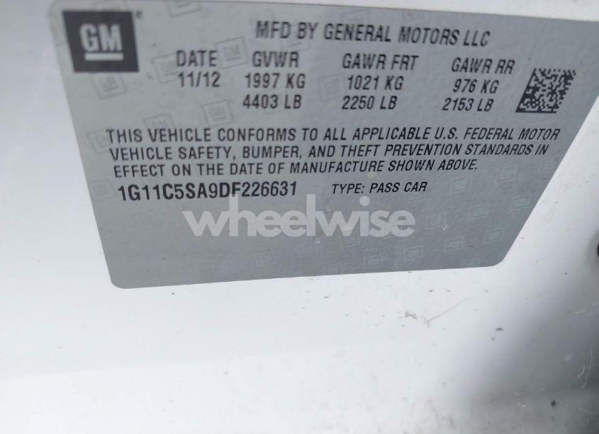 Photo 9 of 2013 Chevrolet Malibu 1LT (VIN 1G11C5SA9DF226631)