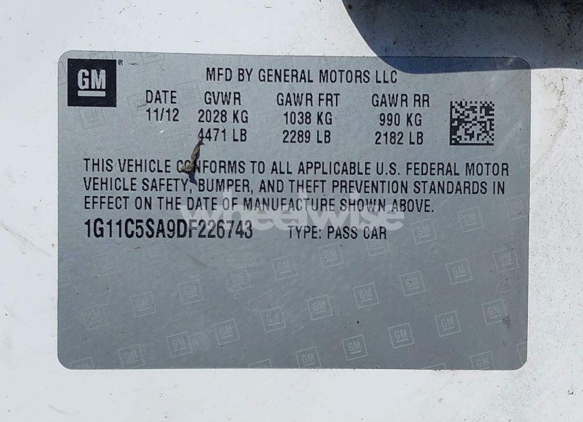 Photo 9 of 2013 Chevrolet Malibu 1LT (VIN 1G11C5SA9DF226743)