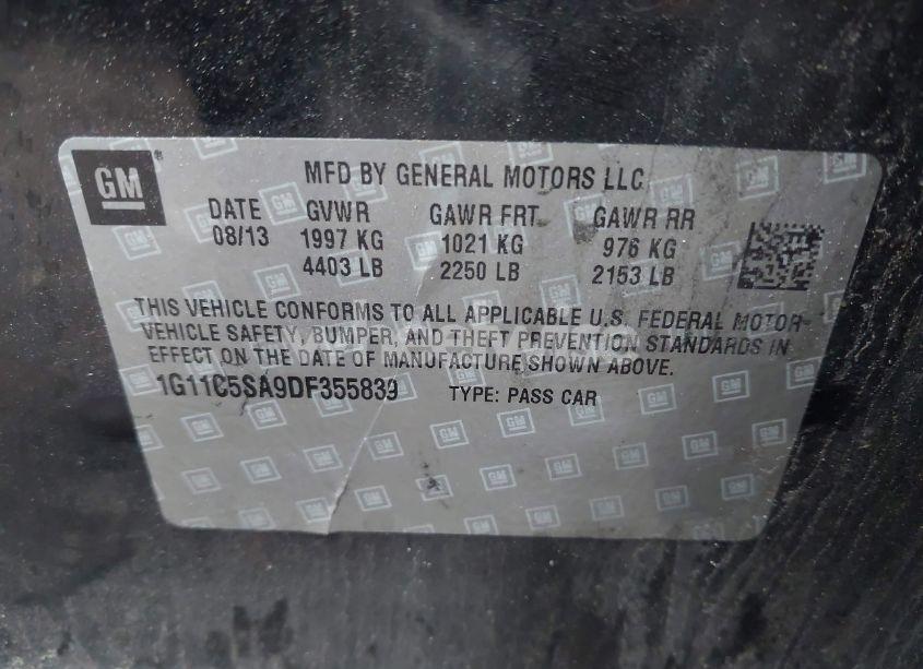 Photo 9 of 2013 Chevrolet Malibu 1LT (VIN 1G11C5SA9DF355839)