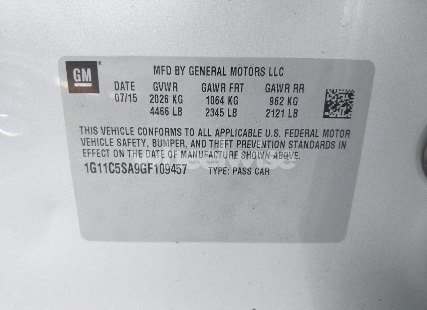 Photo 9 of 2016 Chevrolet Malibu LIMITED LT (VIN 1G11C5SA9GF109457)