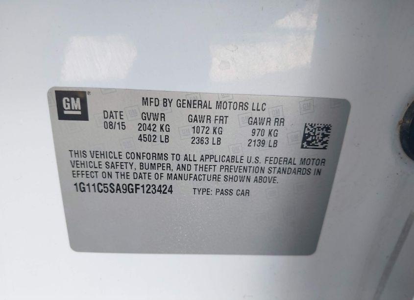 Photo 9 of 2016 Chevrolet Malibu LIMITED LT (VIN 1G11C5SA9GF123424)