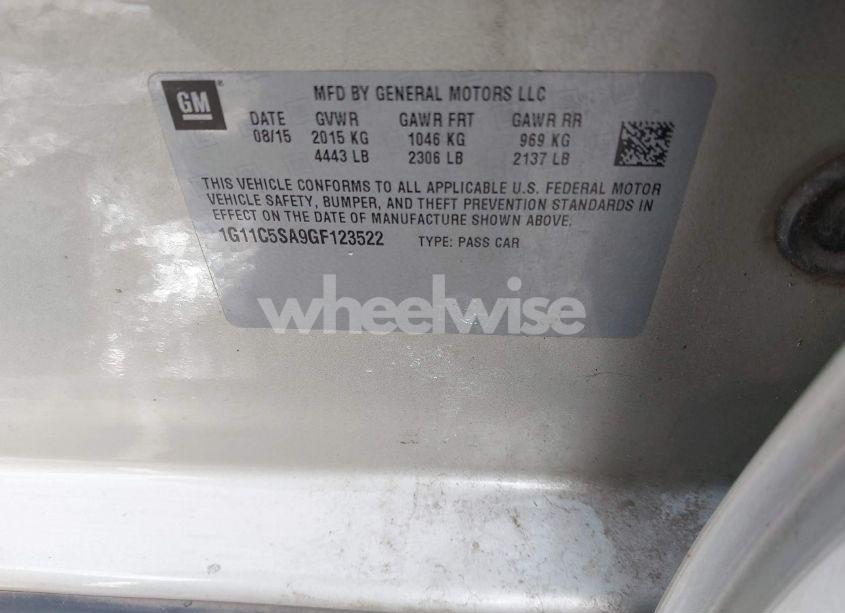 Photo 9 of 2016 Chevrolet Malibu LIMITED LT (VIN 1G11C5SA9GF123522)