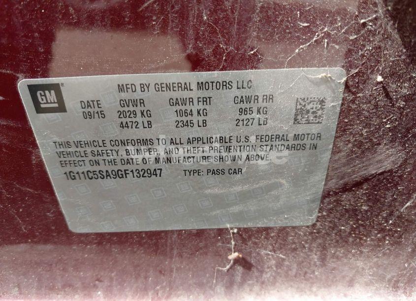 Photo 9 of 2016 Chevrolet Malibu LIMITED LT (VIN 1G11C5SA9GF132947)