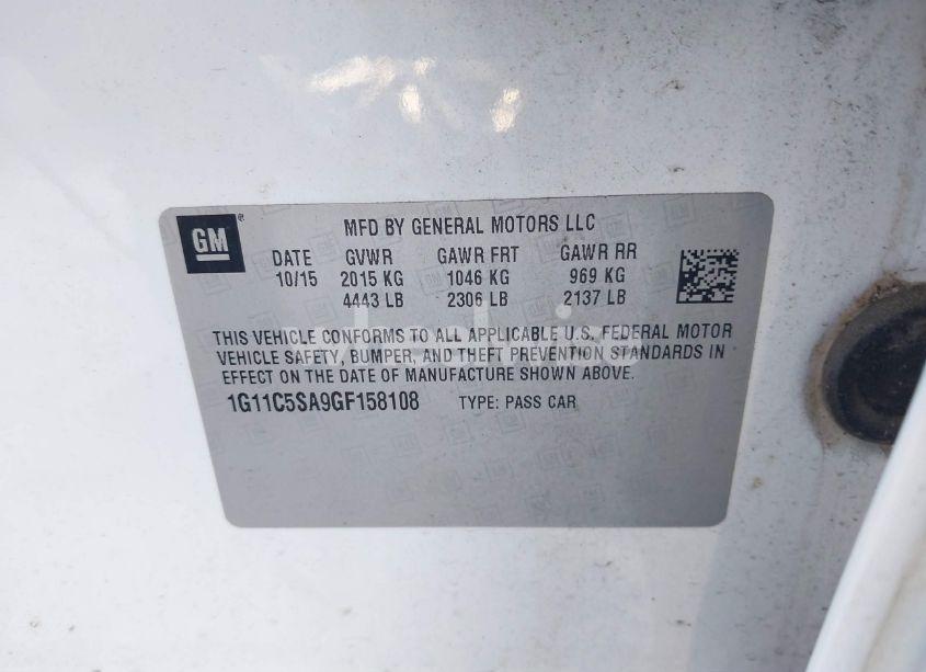 Photo 9 of 2016 Chevrolet Malibu LIMITED LT (VIN 1G11C5SA9GF158108)