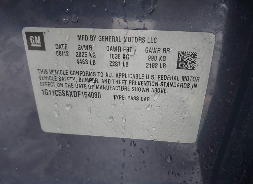 Photo 9 of 2013 Chevrolet Malibu 1LT (VIN 1G11C5SAXDF154080)