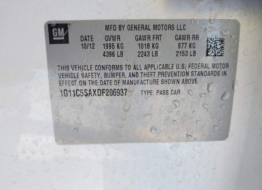 Photo 9 of 2013 Chevrolet Malibu 1LT (VIN 1G11C5SAXDF206937)