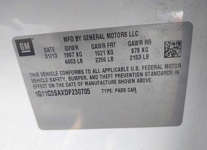 Photo 9 of 2013 Chevrolet Malibu 1LT (VIN 1G11C5SAXDF230705)