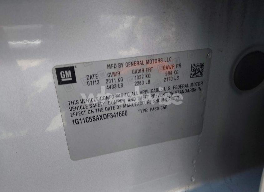Photo 9 of 2013 Chevrolet Malibu 1LT (VIN 1G11C5SAXDF341660)