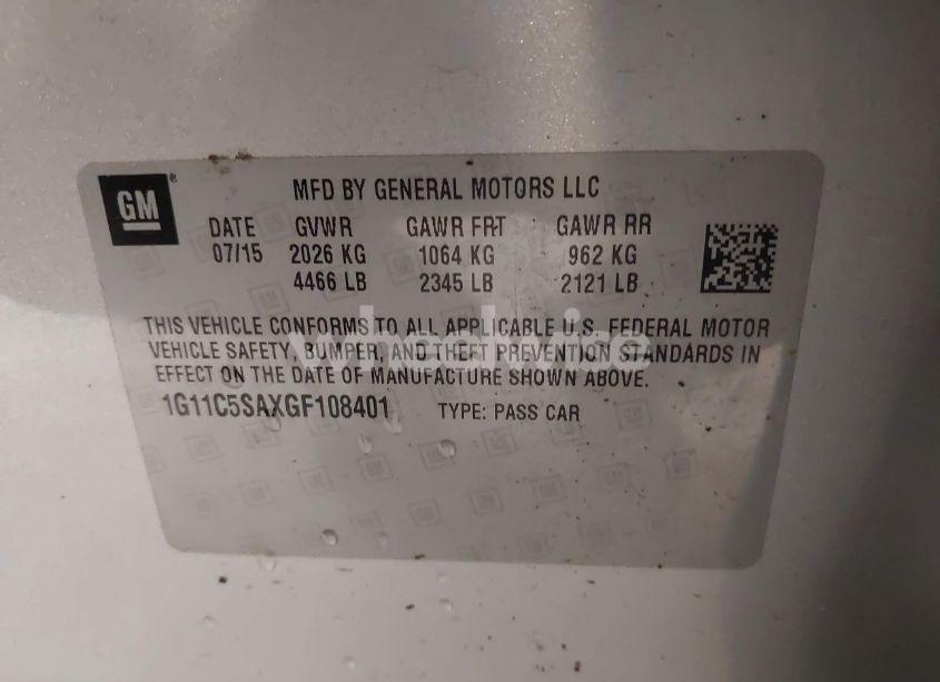 Photo 9 of 2016 Chevrolet Malibu LIMITED LT (VIN 1G11C5SAXGF108401)