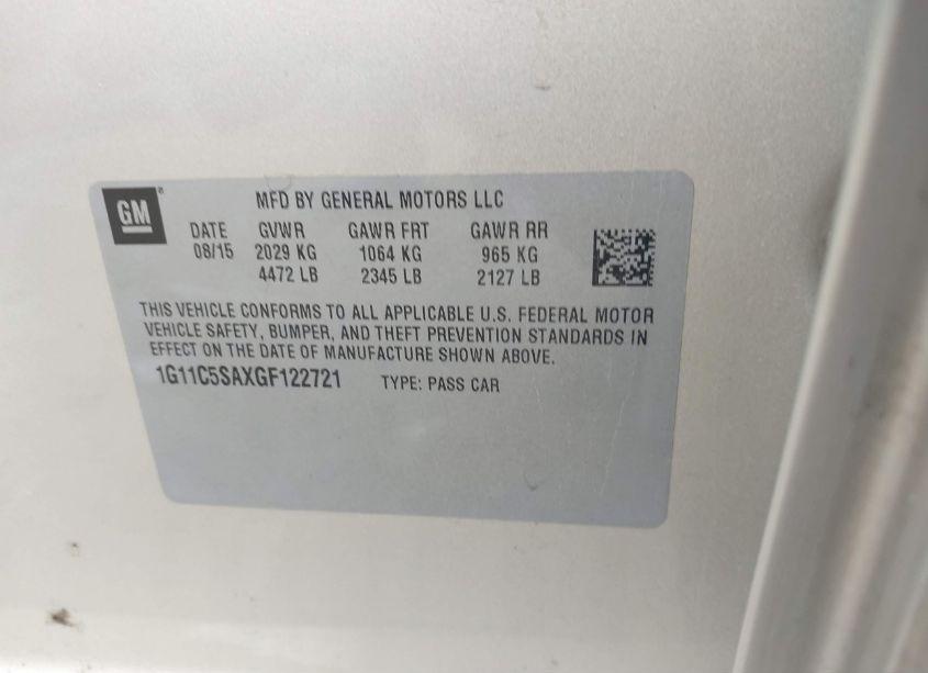 Photo 9 of 2016 Chevrolet Malibu LIMITED LT (VIN 1G11C5SAXGF122721)