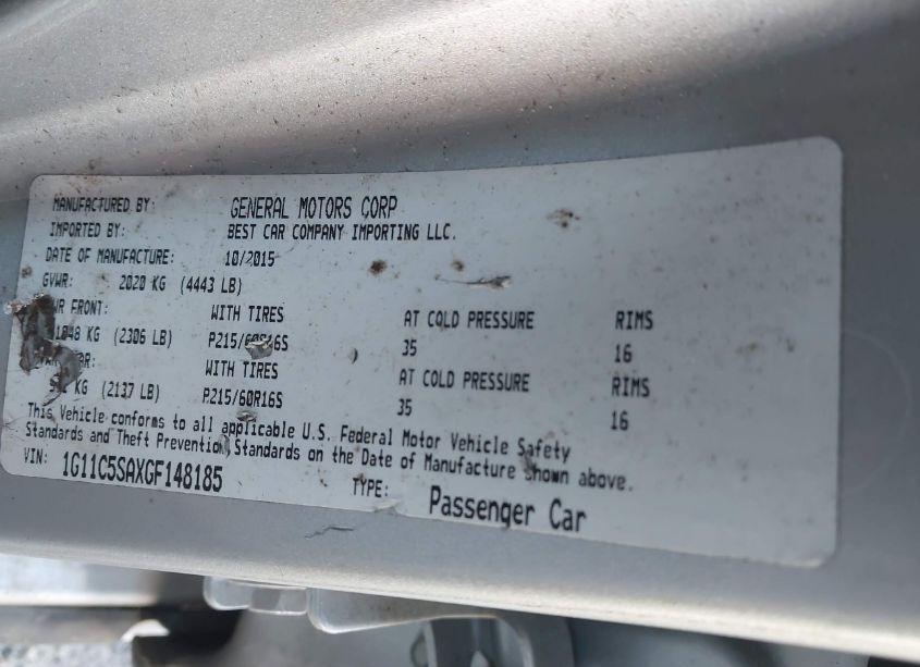 Photo 9 of 2016 Chevrolet Malibu LIMITED LT (VIN 1G11C5SAXGF148185)